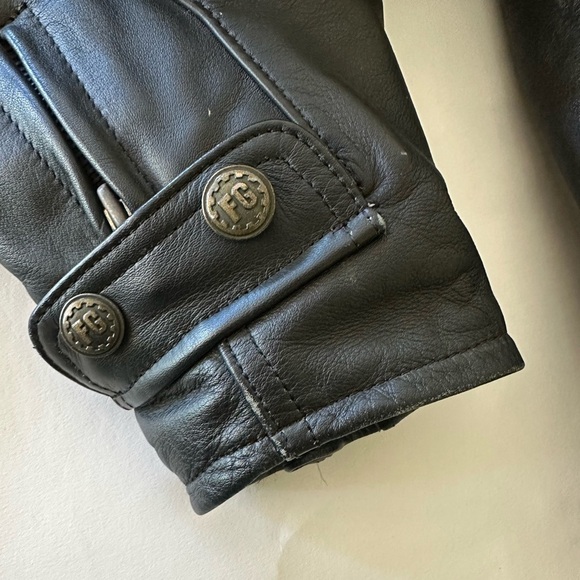 First Gear Scout Leather Thermoliner Motorcycle Jacket, Black, Mens 46 - Picture 13 of 16